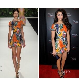 Naeem Khan beaded and sequin embroidered colorful mini dress size small